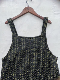 Tweed Vest Dress 十字線棉布寬鬆魚尾吊帶裙/ DS1001 (pre-order white)