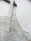 Tweed Vest Dress 十字線棉布寬鬆魚尾吊帶裙/ DS1001 (pre-order white)