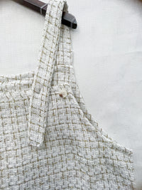 Tweed Vest Dress 十字線棉布寬鬆魚尾吊帶裙/ DS1001 (pre-order white)