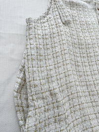 Tweed Vest Dress 十字線棉布寬鬆魚尾吊帶裙/ DS1001 (pre-order white)
