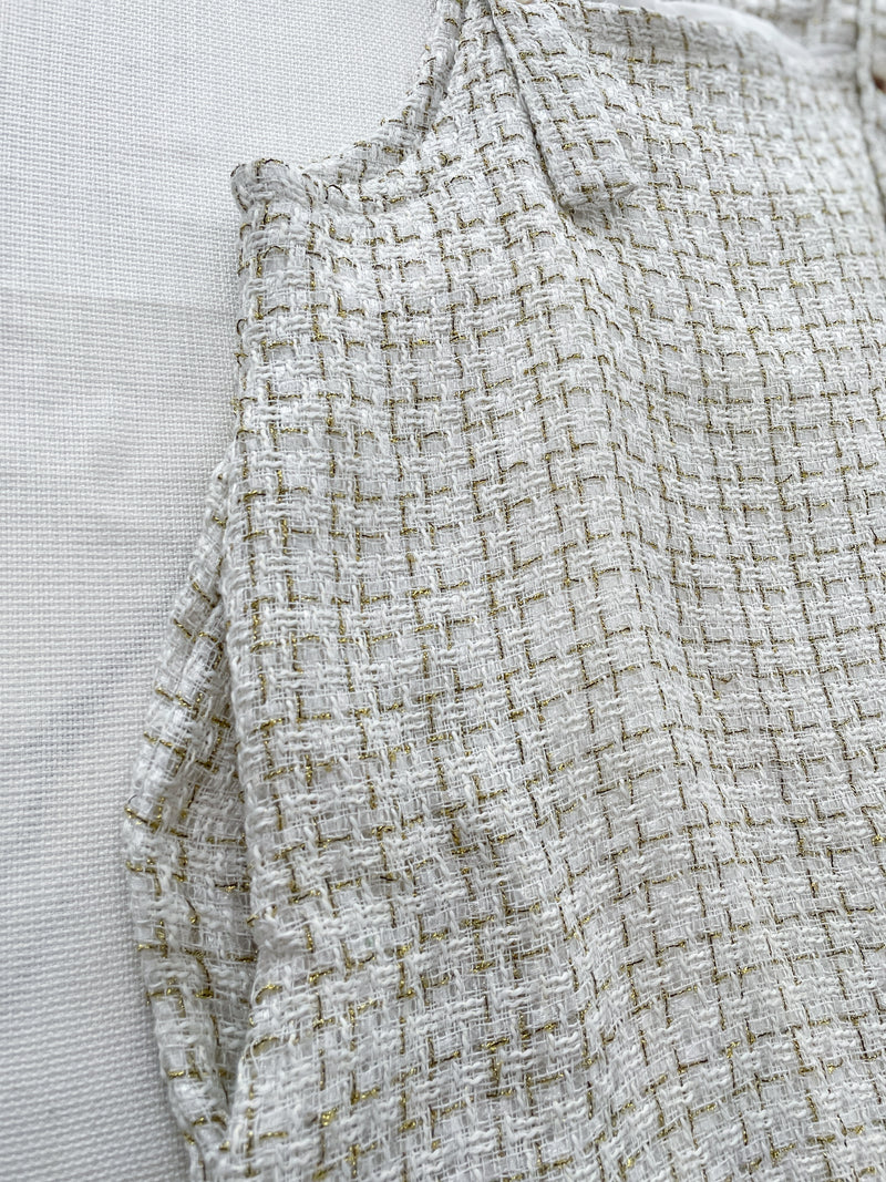 Tweed Vest Dress 十字線棉布寬鬆魚尾吊帶裙/ DS1001 (pre-order white)