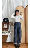 Floral Pattern Pants 花束印花牛仔色西褲/ PT8439