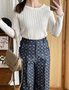 Floral Pattern Pants 花束印花牛仔色西褲/ PT8439