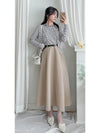 Belt Skirt 簡潔腰帶修腰大A字裙（附送腰帶）/ SK8911