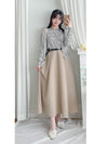 Belt Skirt 簡潔腰帶修腰大A字裙（附送腰帶）/ SK8911