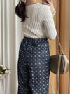 Floral Pattern Pants 花束印花牛仔色西褲/ PT8439