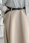 Belt Skirt 簡潔腰帶修腰大A字裙（附送腰帶）/ SK8911