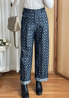 Floral Pattern Pants 花束印花牛仔色西褲/ PT8439