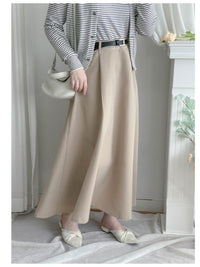 Belt Skirt 簡潔腰帶修腰大A字裙（附送腰帶）/ SK8911
