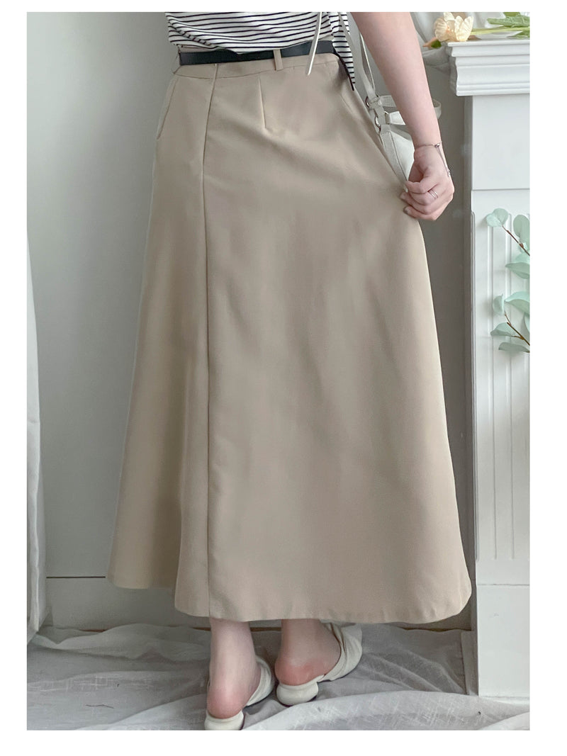 Belt Skirt 簡潔腰帶修腰大A字裙（附送腰帶）/ SK8911