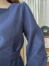 ! 熱賣款式 限量現貨 ✨Square Collar Dress 紫藍色方領口左右帶子修腰連身裙/ DS9747