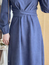 ! 熱賣款式 限量現貨 ✨Square Collar Dress 紫藍色方領口左右帶子修腰連身裙/ DS9747