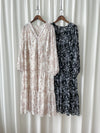 Alice Floral Dress 水彩印花疊V領雪紡層次連身裙/ DS1002 (pre-order white)