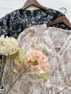 Alice Floral Dress 水彩印花疊V領雪紡層次連身裙/ DS1002 (pre-order white)