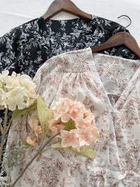 Alice Floral Dress 水彩印花疊V領雪紡層次連身裙/ DS1002 (pre-order white)