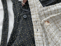 Tweed Vest Dress 十字線棉布寬鬆魚尾吊帶裙/ DS1001 (pre-order white)