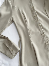 Shirt Dress 修飾線條剪裁修腰A形連身裙/ DS1003