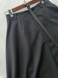 Belt Skirt 簡潔腰帶修腰大A字裙（附送腰帶）/ SK8911