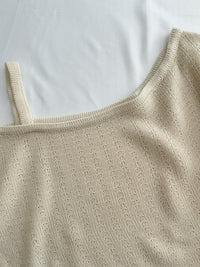 Crop Knit Top 短版斜肩設計吊帶針織/ TP9194
