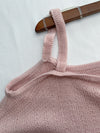 Crop Knit Top 短版斜肩設計吊帶針織/ TP9194