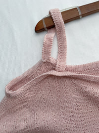 Crop Knit Top 短版斜肩設計吊帶針織/ TP9194