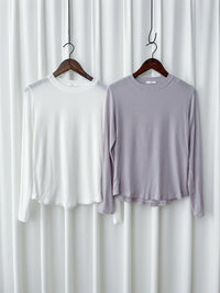 CottonFlower Top 百搭極舒適修身舒適彈性上衣/ TP9188 （pre-order lavender)