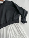 Sweater Elegant OPS 假兩件衛衣X傘裙設計連身裙/ DS1006