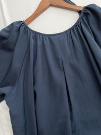 Moonlight Navy Dress 特色鈕扣設計修腰連身裙/ DS1008