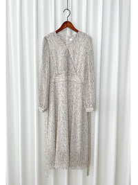 Firework Dress 花火線條雪紡金鈕扣連身裙/ DS1016