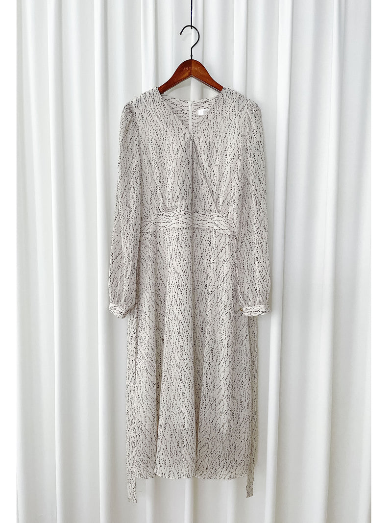 Firework Dress 花火線條雪紡金鈕扣連身裙/ DS1016