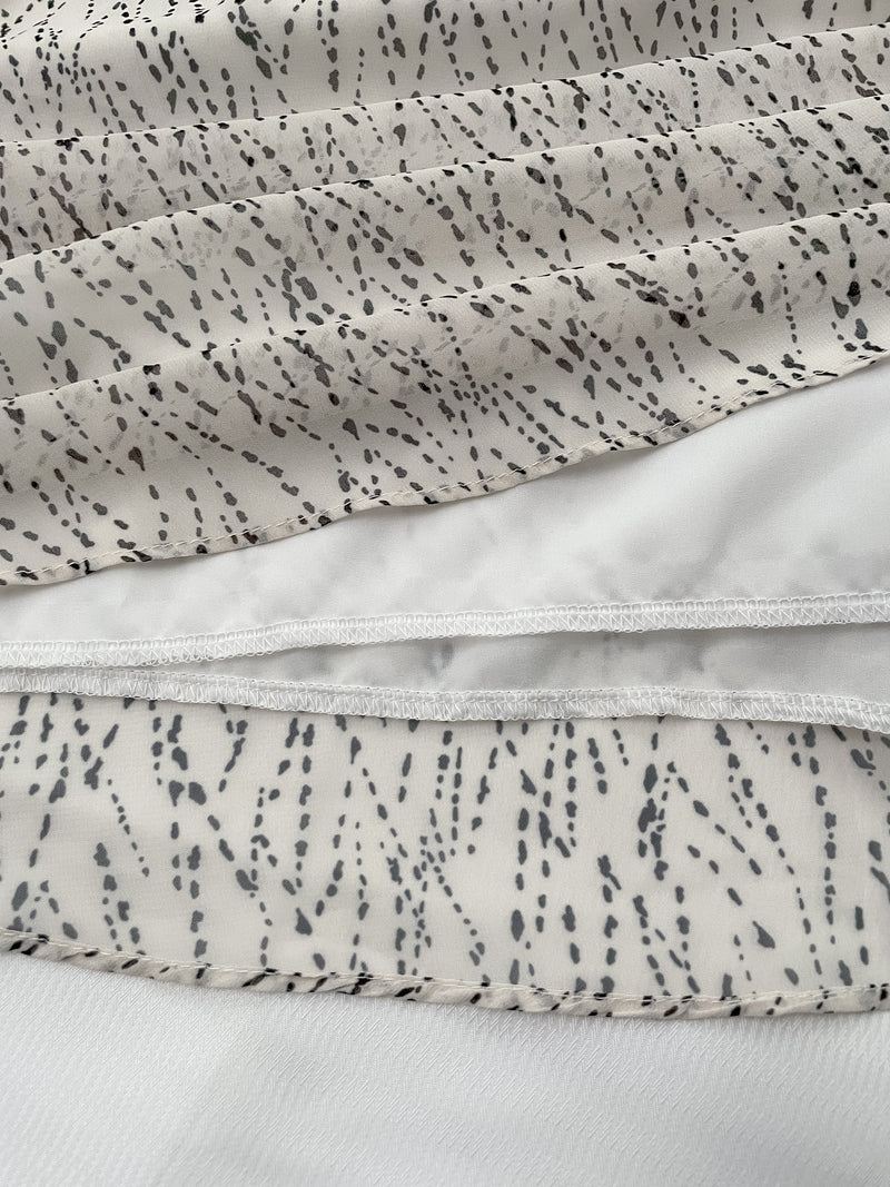 Firework Dress 花火線條雪紡金鈕扣連身裙/ DS1016