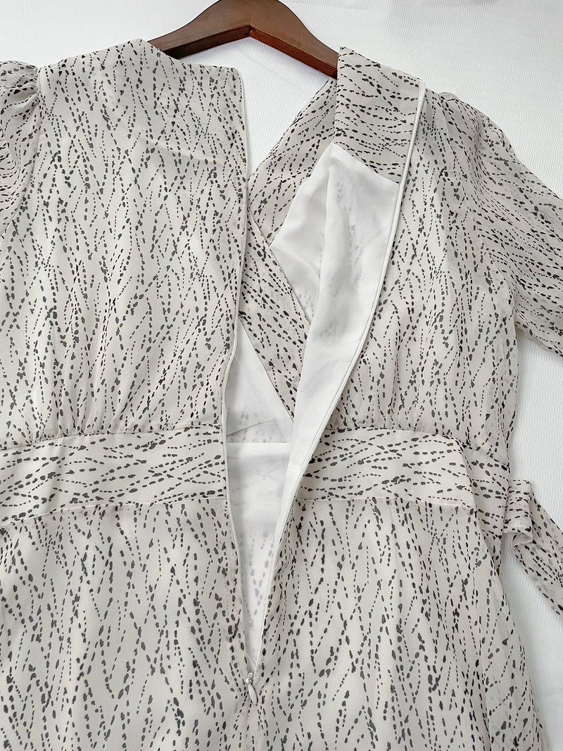 Firework Dress 花火線條雪紡金鈕扣連身裙/ DS1016