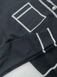 Coco Pearl Cardigan & Top 光澤珍珠鈕白黑滾邊外套或上衣 /TP9192