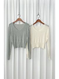 V Collar marshmallow Top 輕軟棉棉線料彈性V領上衣/ TP9193 （售完即止 不設訂貨）