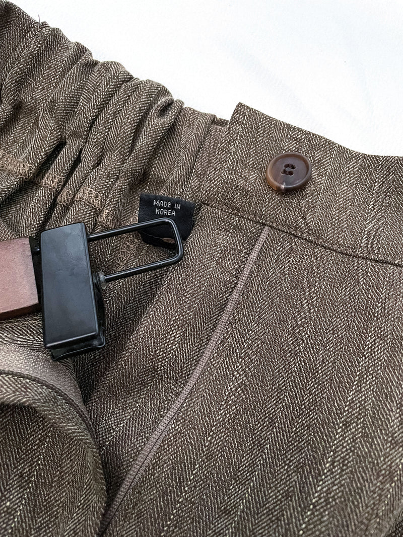 Classic Stripe Skirt Pants 英倫直條紋後橡筋A字裙褲/ SK8910