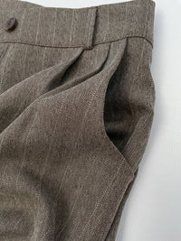 Classic Stripe Skirt Pants 英倫直條紋後橡筋A字裙褲/ SK8910