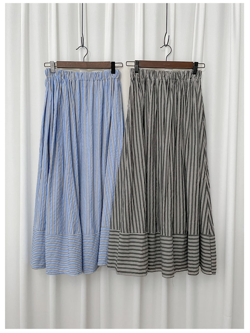 Stripe Dress 完美修肉直條紋口袋傘裙/ SK8912 (不設訂貨 售完即止）