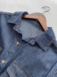 Casual Elegant Denim Dress 隨性與知性恤衫領修腰牛仔連身裙/ DS1011