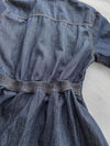Casual Elegant Denim Dress 隨性與知性恤衫領修腰牛仔連身裙/ DS1011