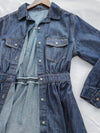 Casual Elegant Denim Dress 隨性與知性恤衫領修腰牛仔連身裙/ DS1011