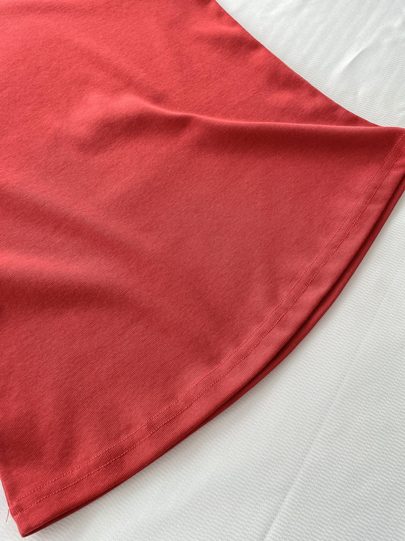 Boat Collar Tee 顯鎖骨闊船領弧形下擺修身百搭上衣/ TP9189