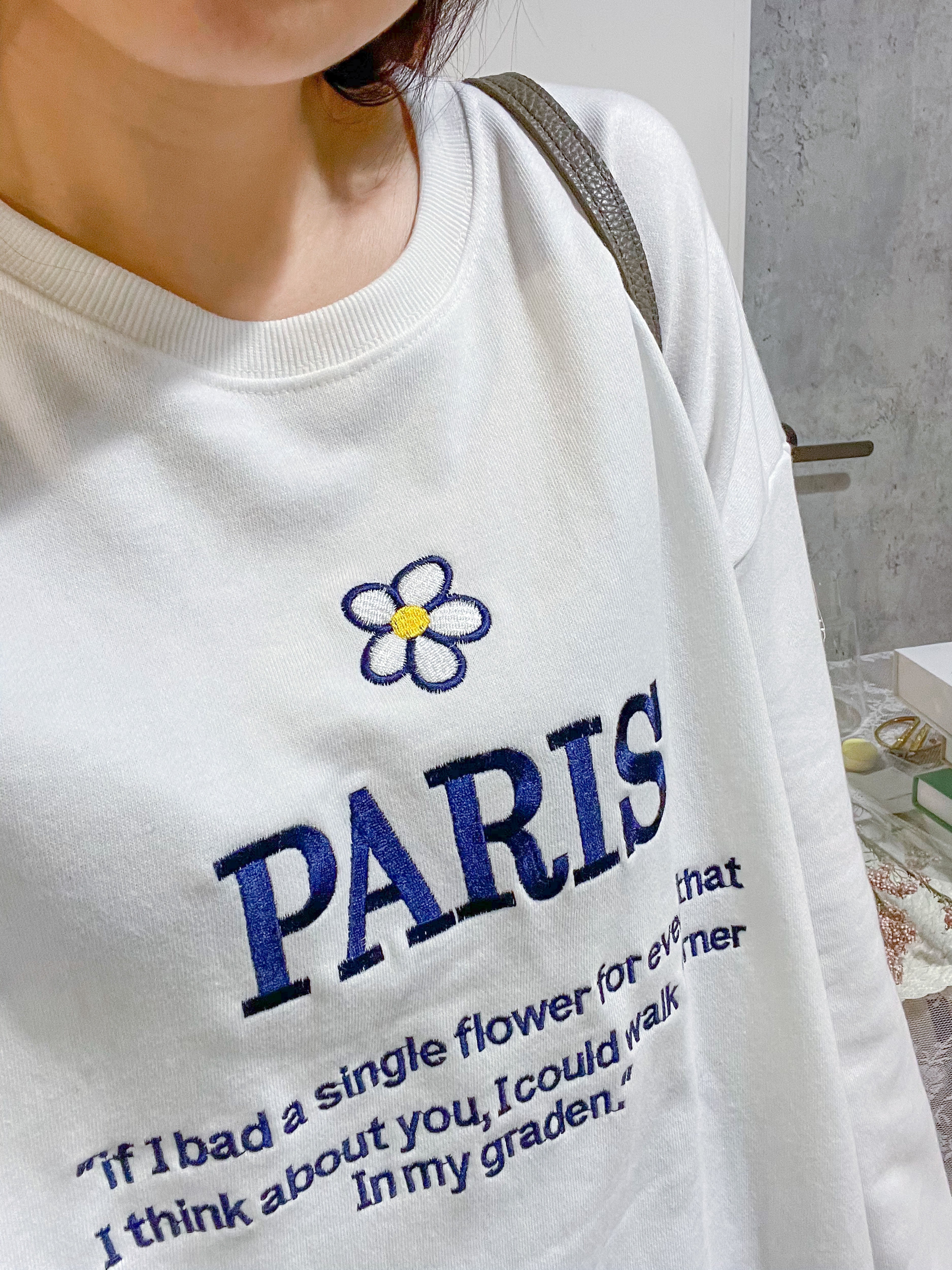 Daisy Paris 雛菊文字刺繡衛衣, Top/ TP8966