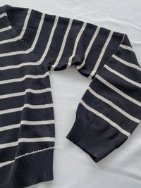 Stripe Dress Set 法式舒適防毛彈性線料外套及百褶連身裙/ SE8092 （pre-order)