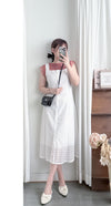 Vest Lace Dress 修身顯瘦蕾絲方領背心裙/ DS9946 (pre-order white)