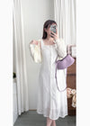 Vest Lace Dress 修身顯瘦蕾絲方領背心裙/ DS9946 (pre-order white)