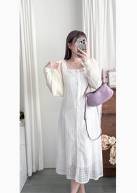 Vest Lace Dress 修身顯瘦蕾絲方領背心裙/ DS9946 (pre-order white)