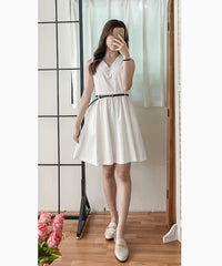 (腰 33"）Vest 不規則金屬扣腰帶口袋背心裙, Dress/ DS9506 (black sold out)