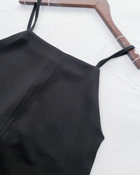 Vest Dress 可拆式腰帶中車線平領吊帶連身裙/ DS1017 (pre-order ivory 11月24截單)