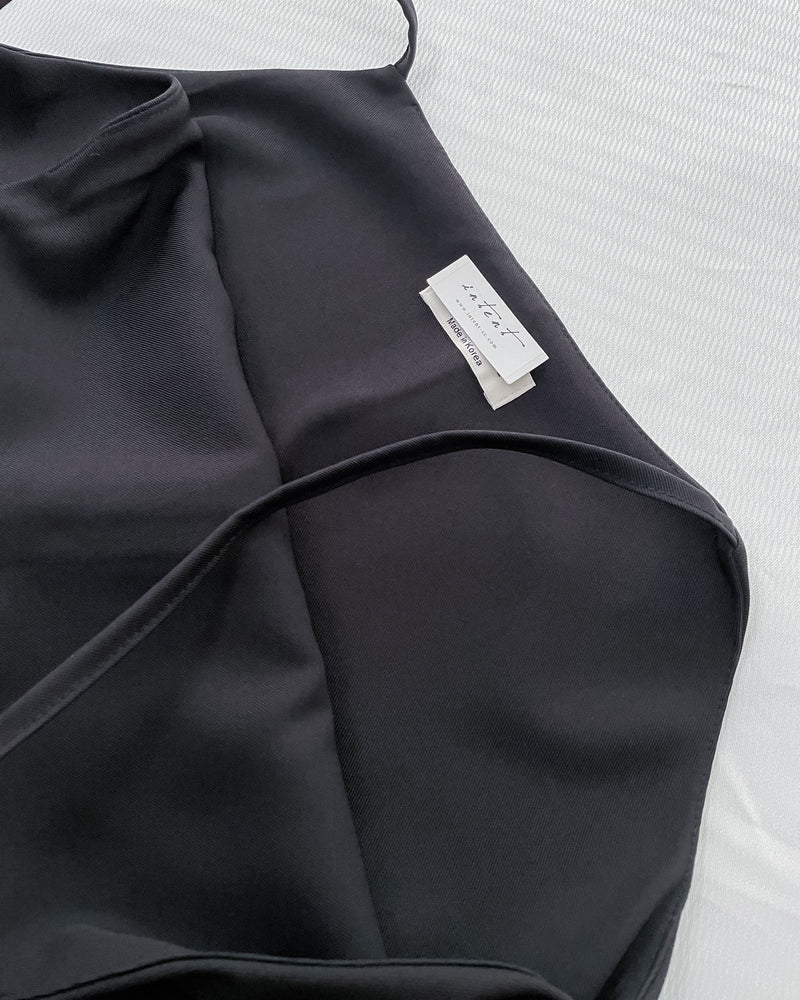 Vest Dress 可拆式腰帶中車線平領吊帶連身裙/ DS1017 (pre-order ivory 11月24截單)