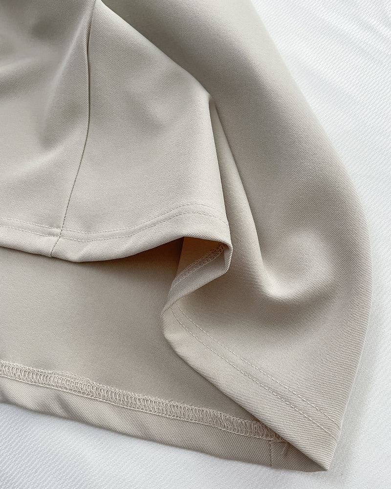 Vest Dress 可拆式腰帶中車線平領吊帶連身裙/ DS1017 (pre-order ivory 11月24截單)